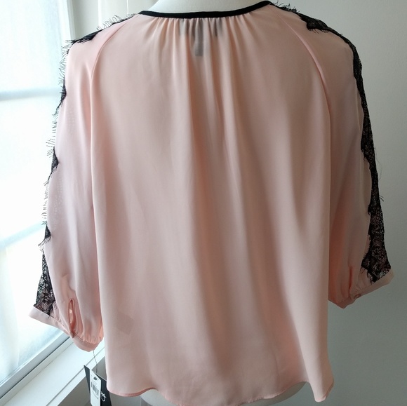 NWT By & By Lace blush TOP MEDIUM - Picture 3 of 7